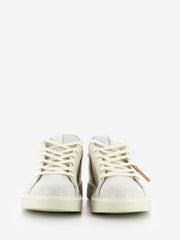 PANCHIC - P01 lace-up leather lurex ivory / silver
