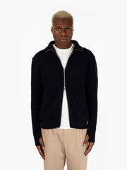 ANDERSEN - Maglione full zip a coste navy blue