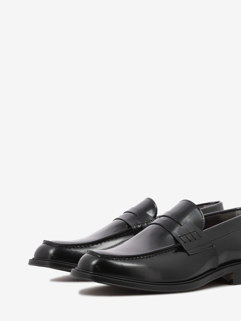 Mocassini in pelle spazzolata nera