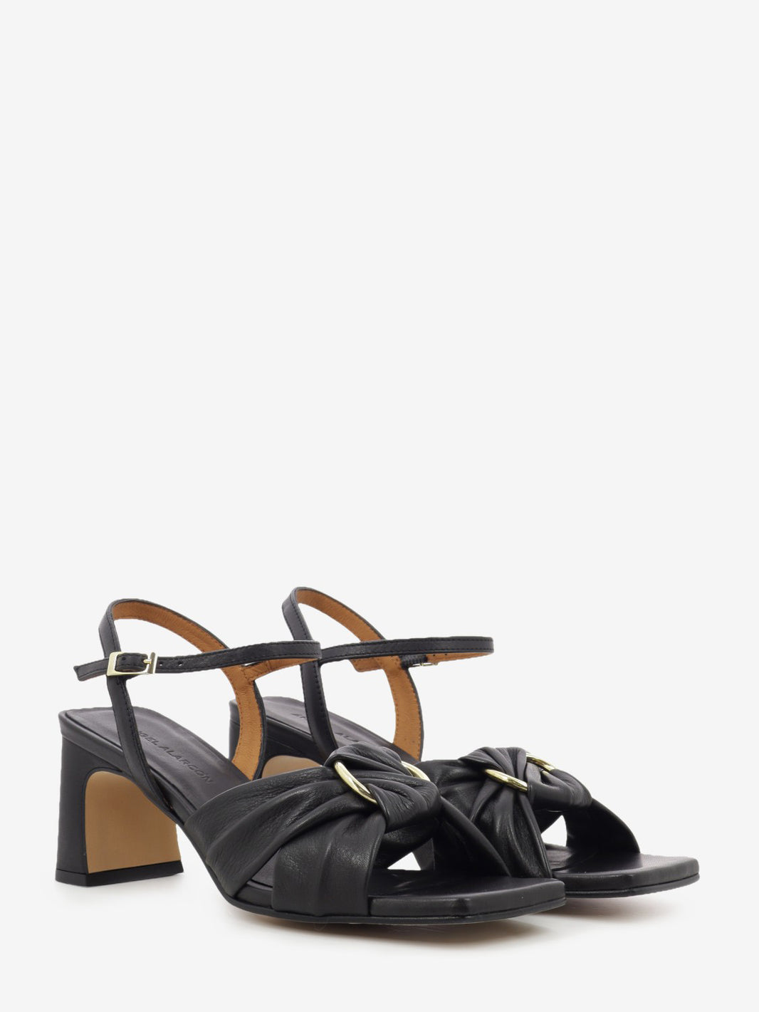 Sandali con tacco nappa nero