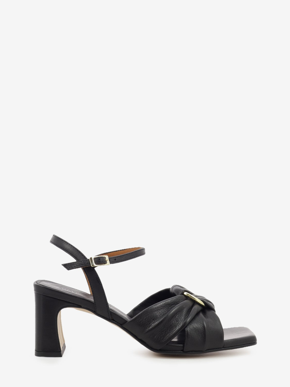Sandali con tacco nappa nero