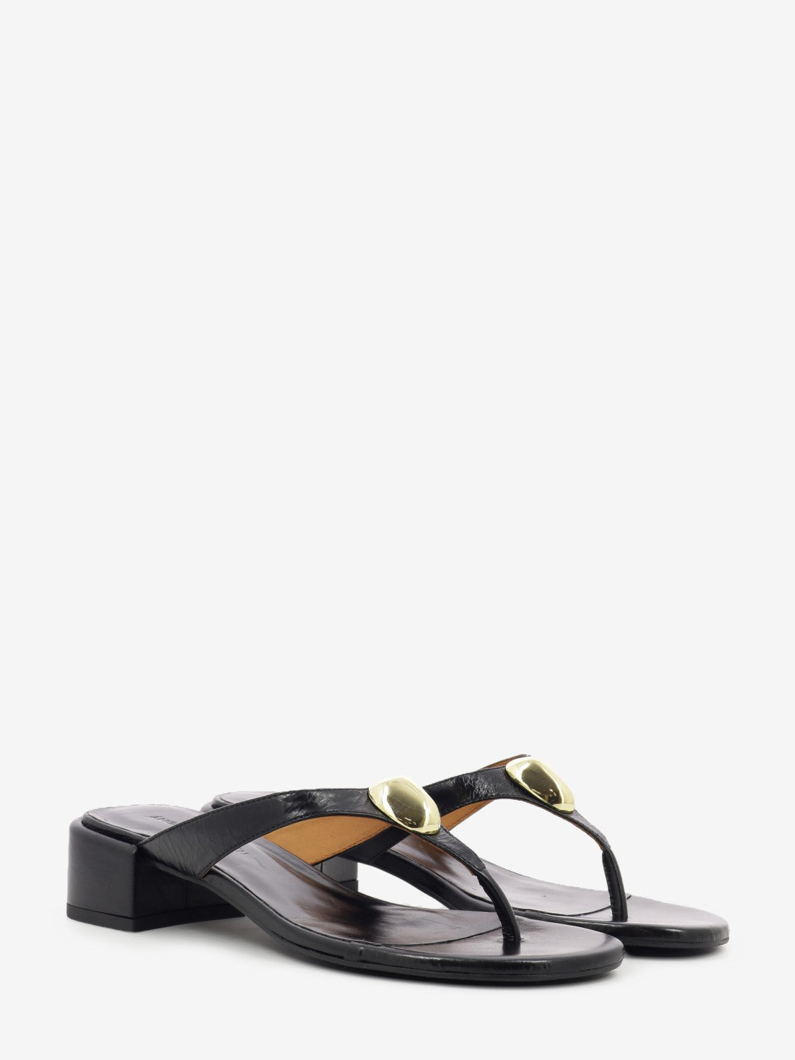 Sandalo infradito in pelle nero