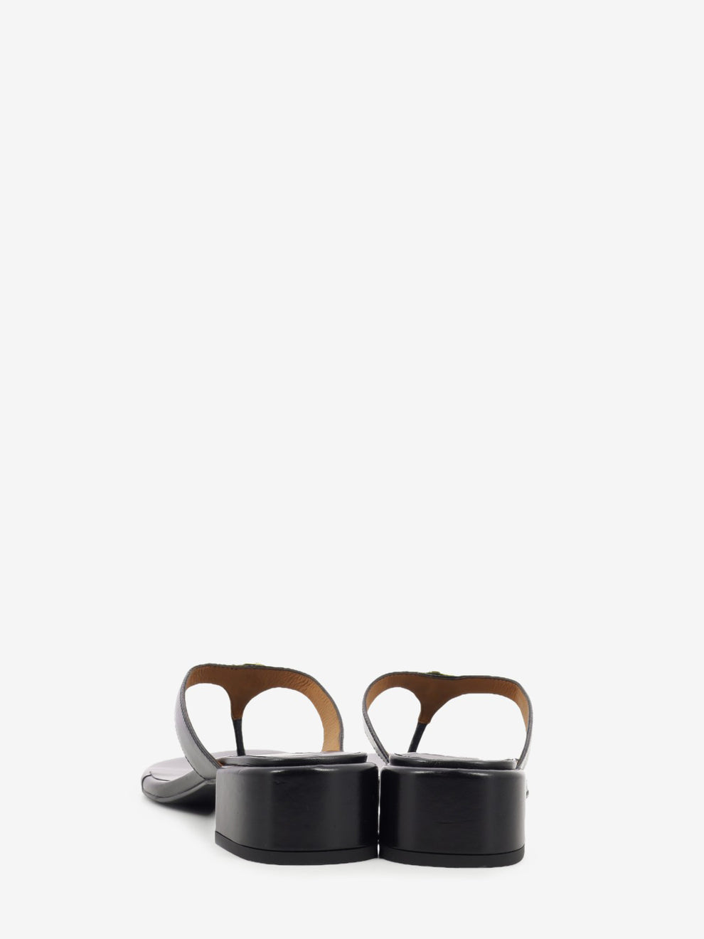 Sandalo infradito in pelle nero