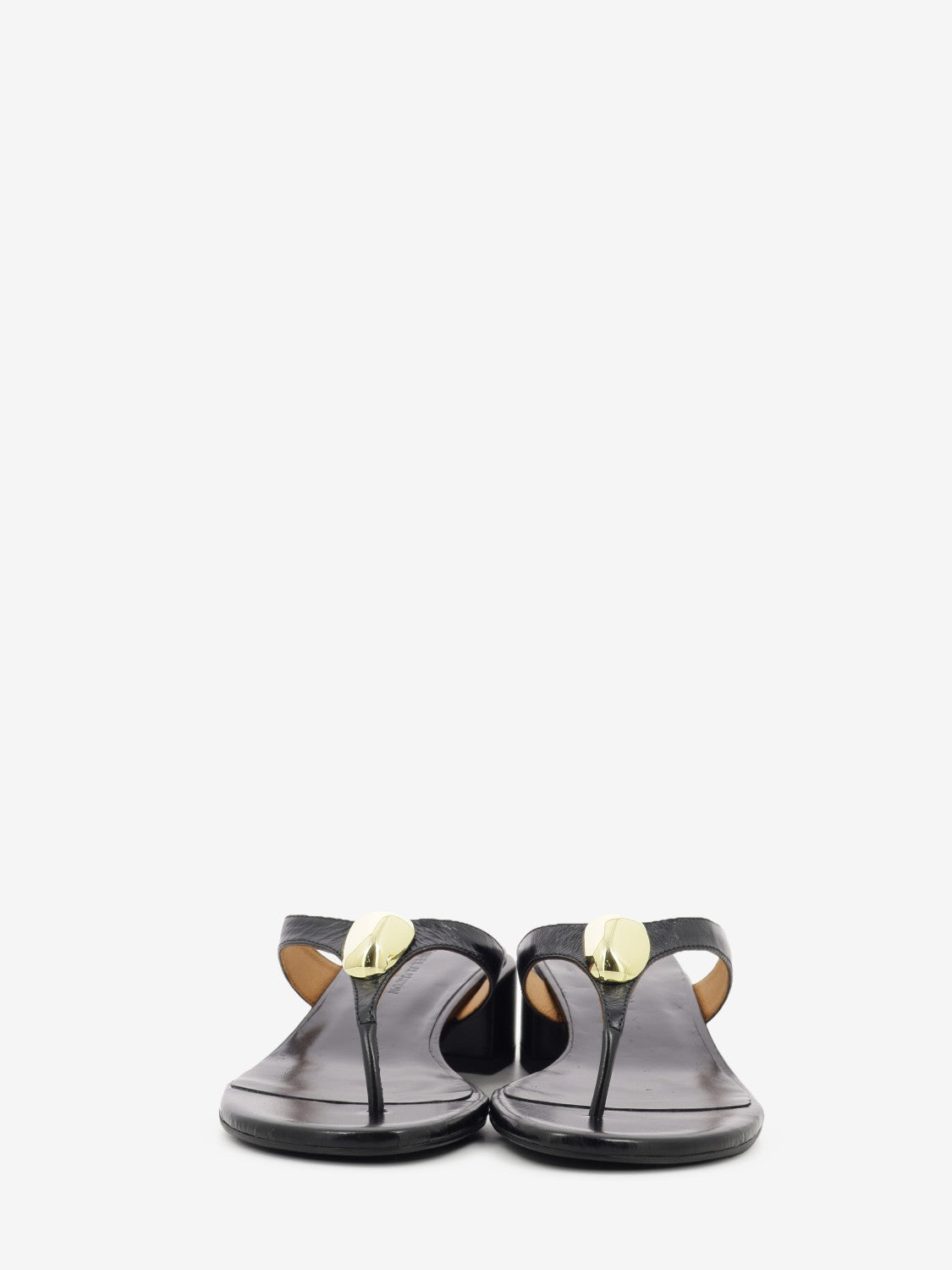Sandalo infradito in pelle nero
