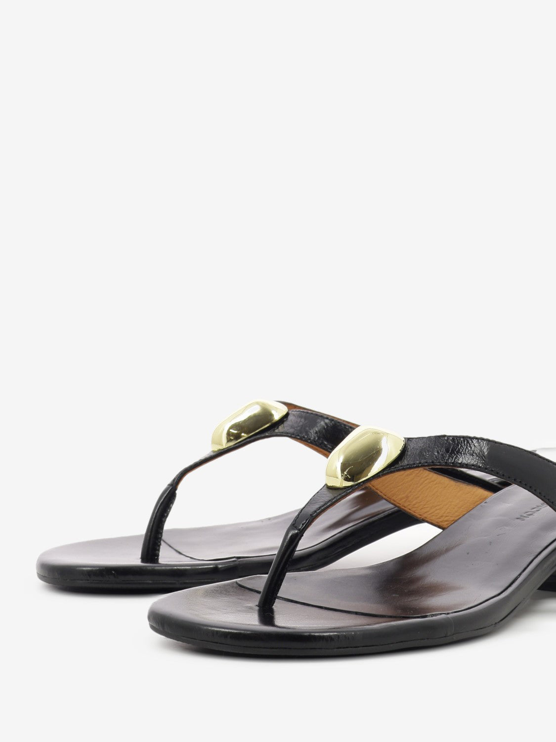 Sandalo infradito in pelle nero