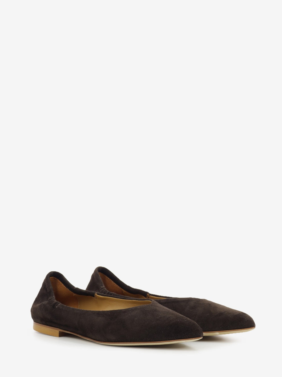 Dark brown suede ballerina flat