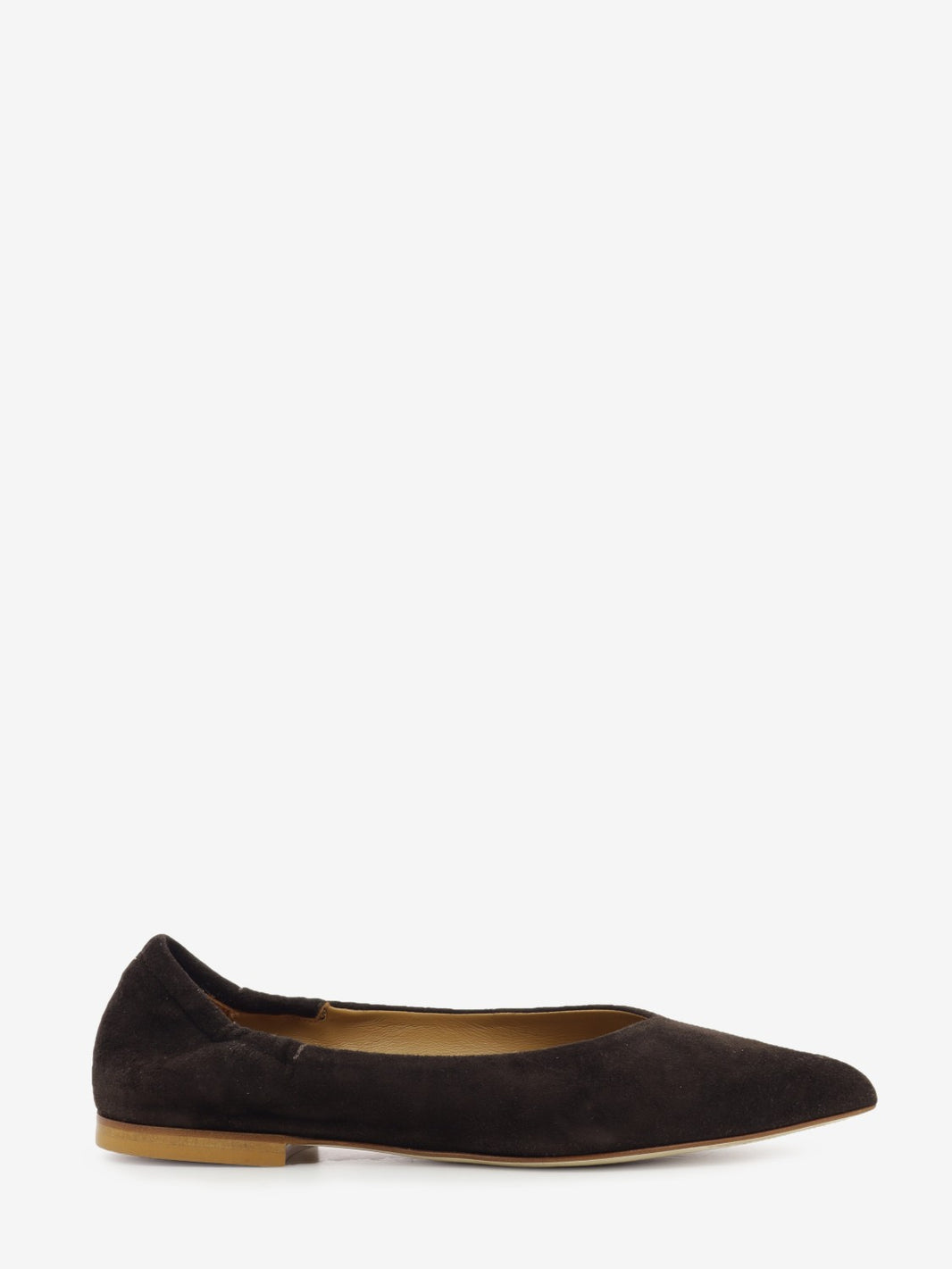 Dark brown suede ballerina flat