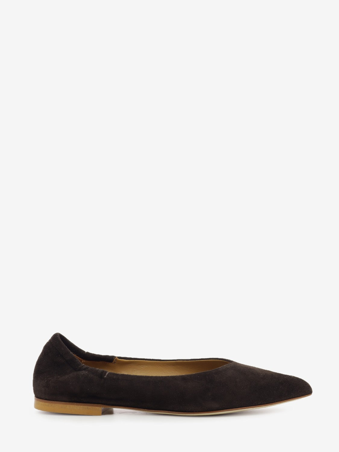 Dark brown suede ballerina flat