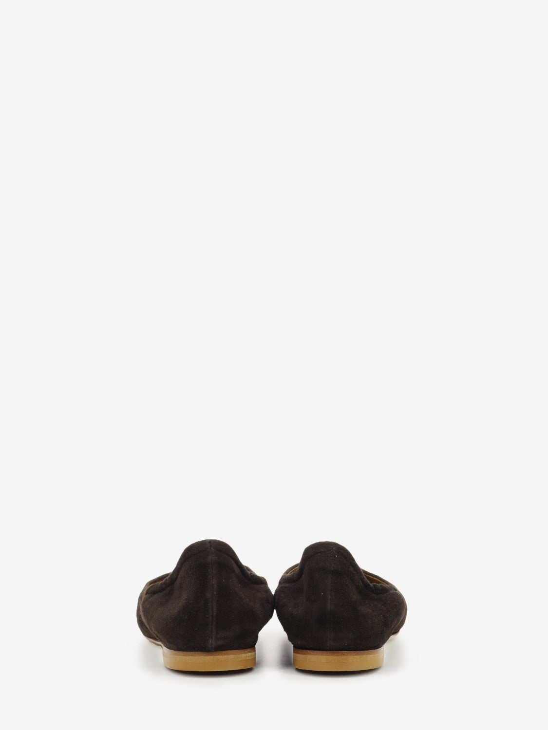 Dark brown suede ballerina flat