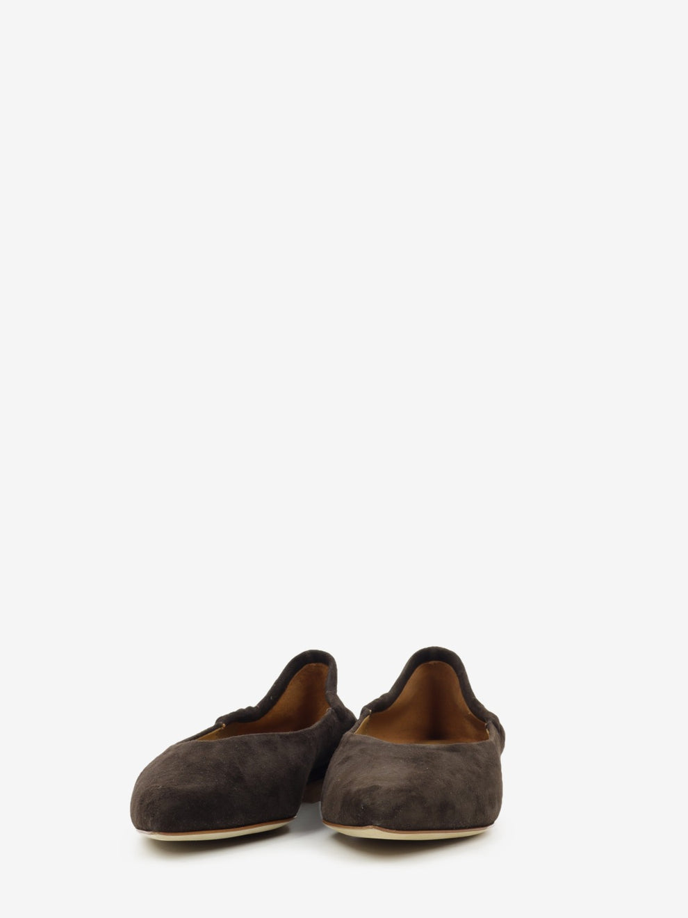 Dark brown suede ballerina flat