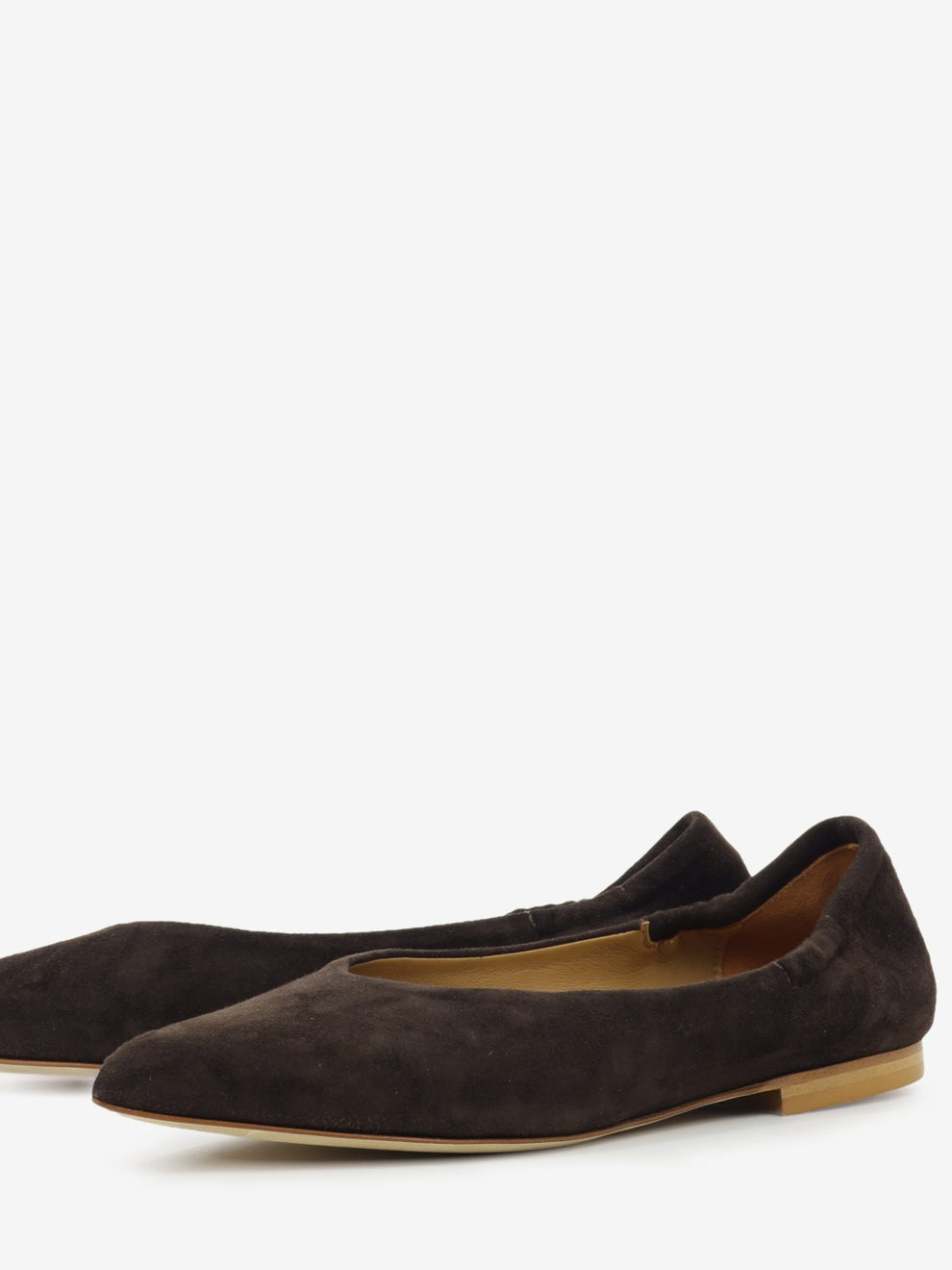 Dark brown suede ballerina flat
