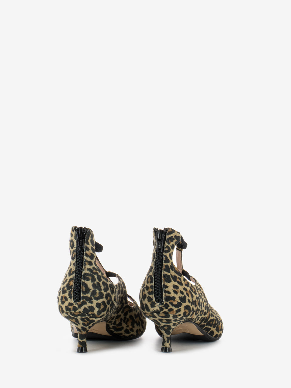 Scarpe con tacco e cinturini maculato