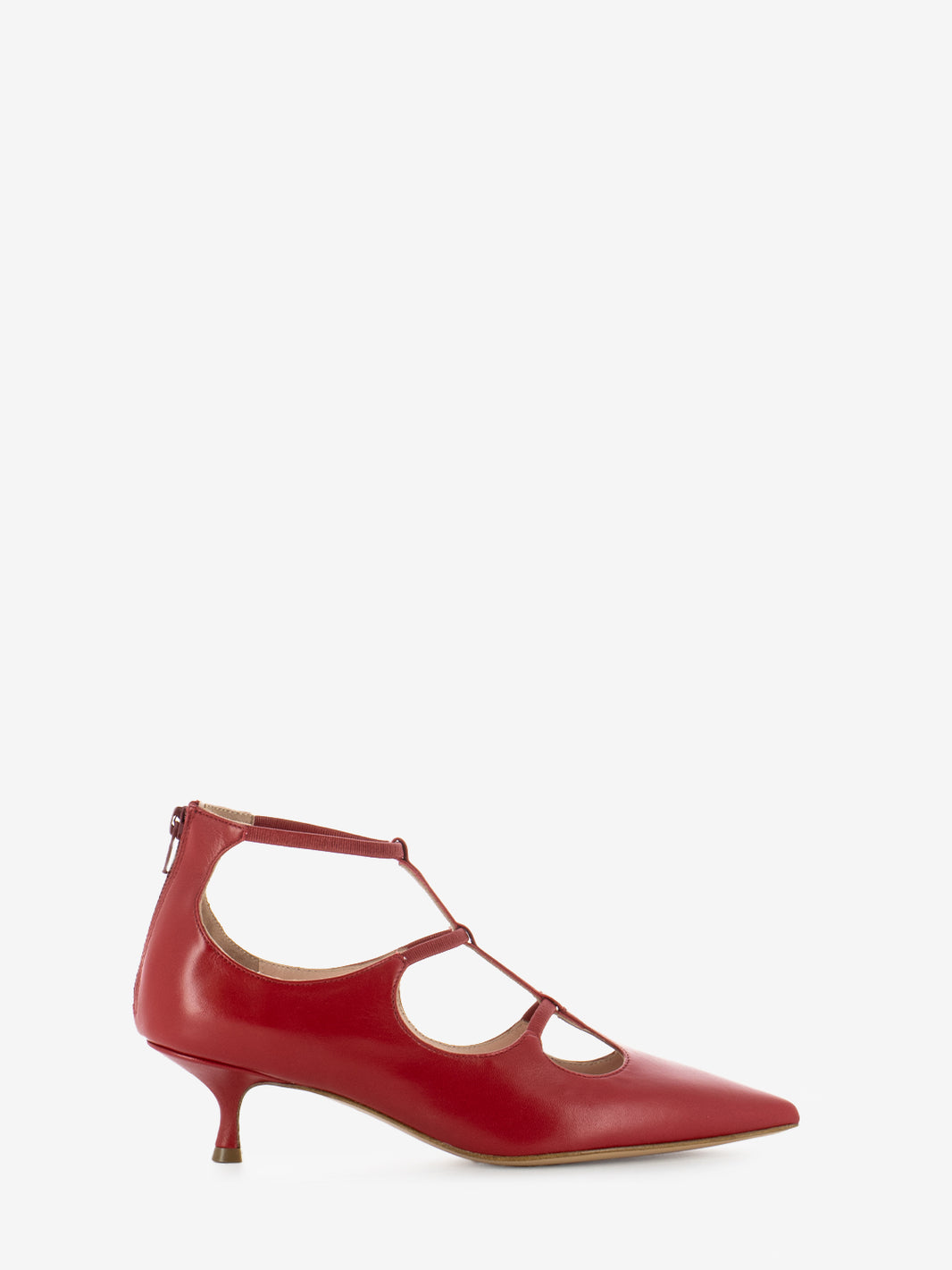 Scarpe con tacco in nappa rosse