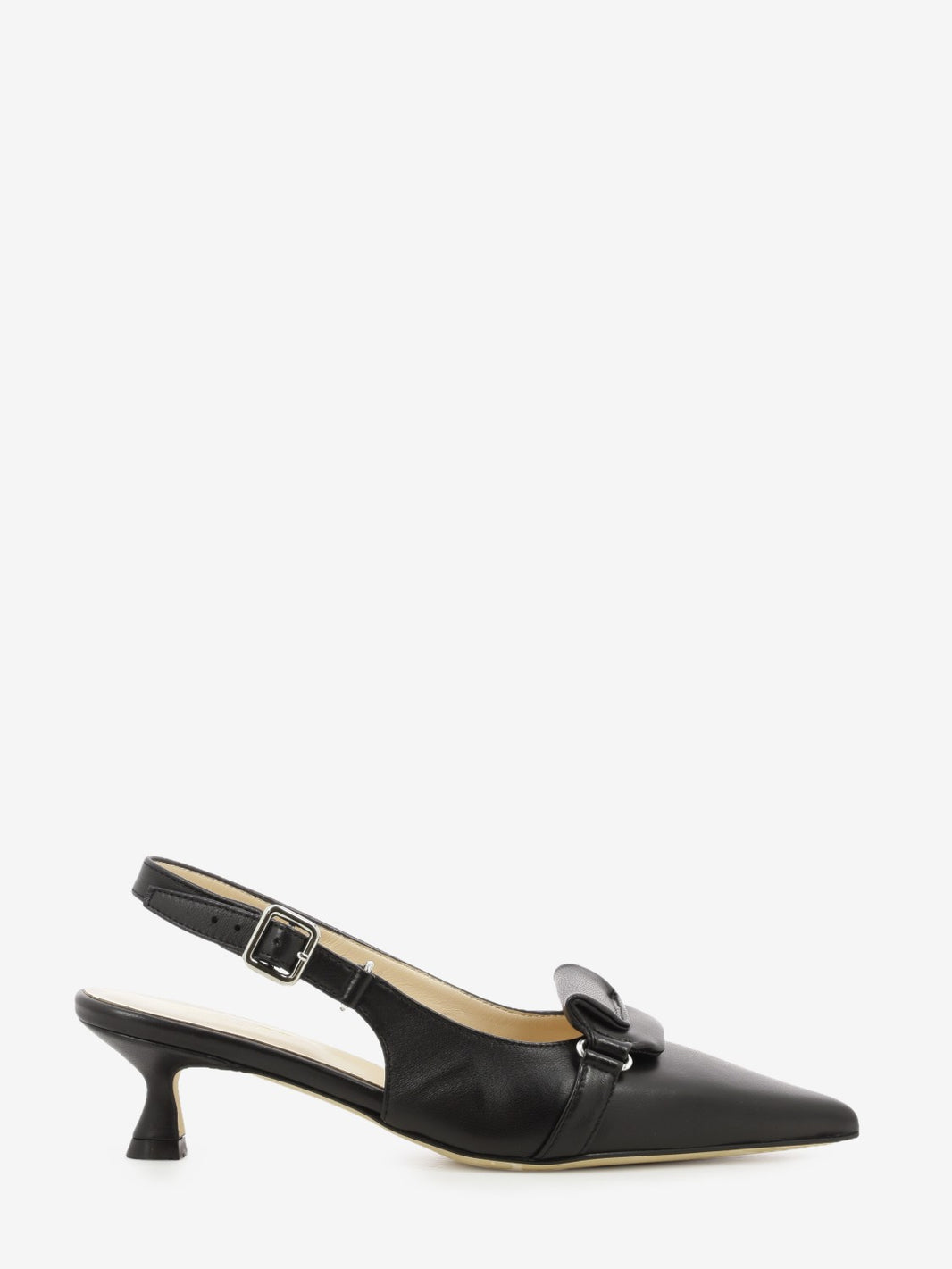 Slingback in nappa nera