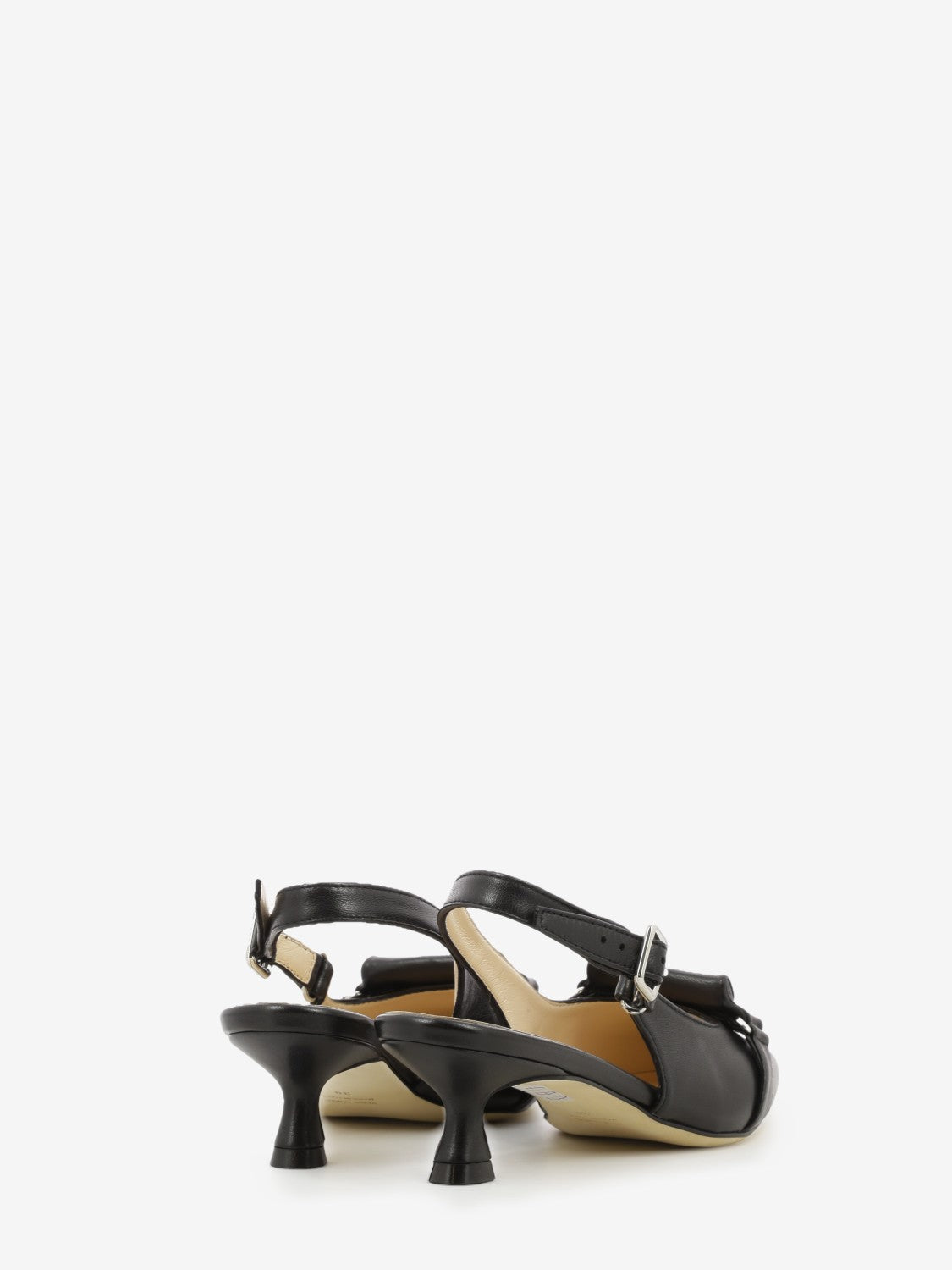 Slingback in nappa nera