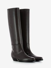 Stivali texani in pelle testa di moro