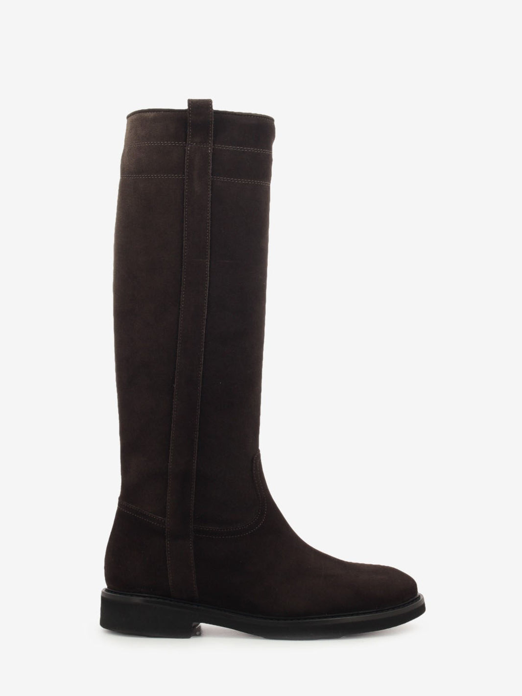 Velour suede boots in dark brown