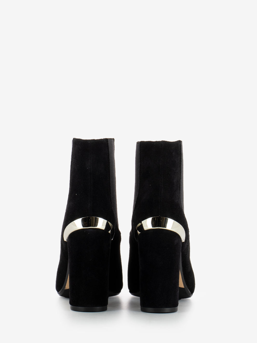 Black Suede Velour Ankle Boots