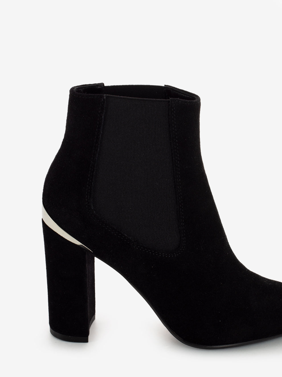 Black Suede Velour Ankle Boots