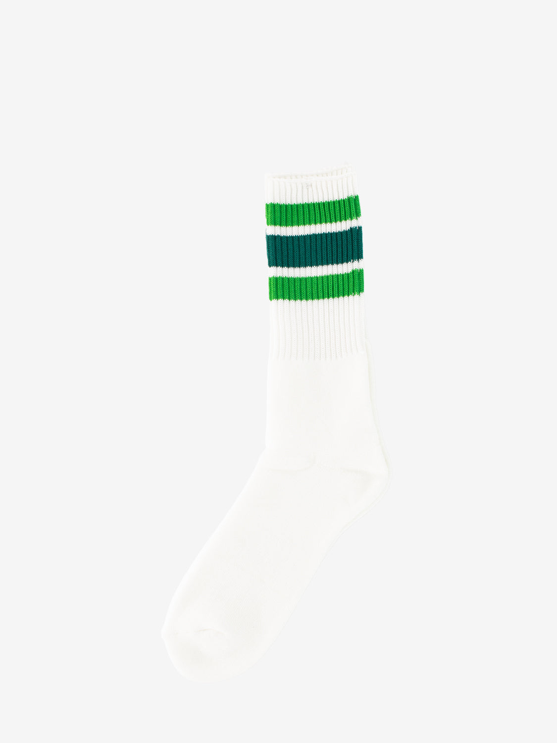 3-striped green socks
