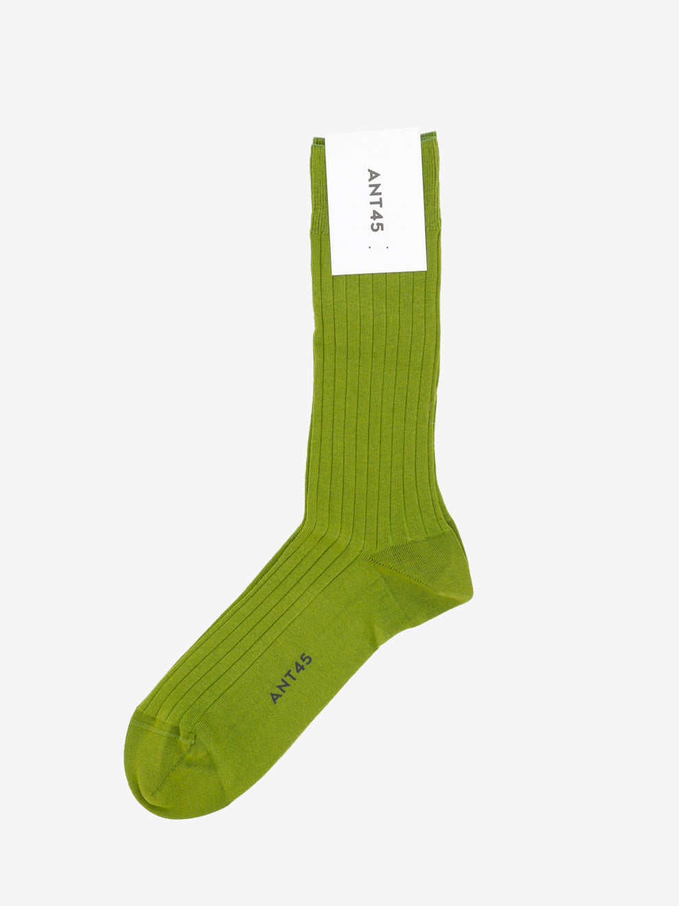 Olive ribbed cotton ankle socks
