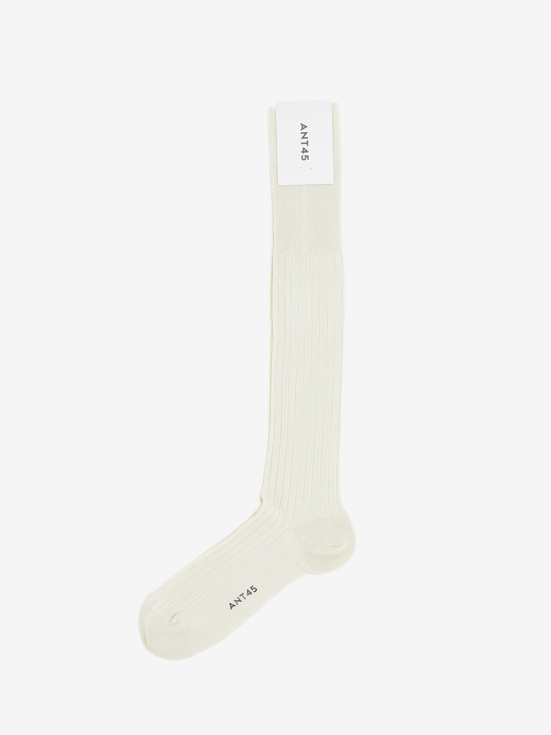 White cotton ribbed knee-high socks