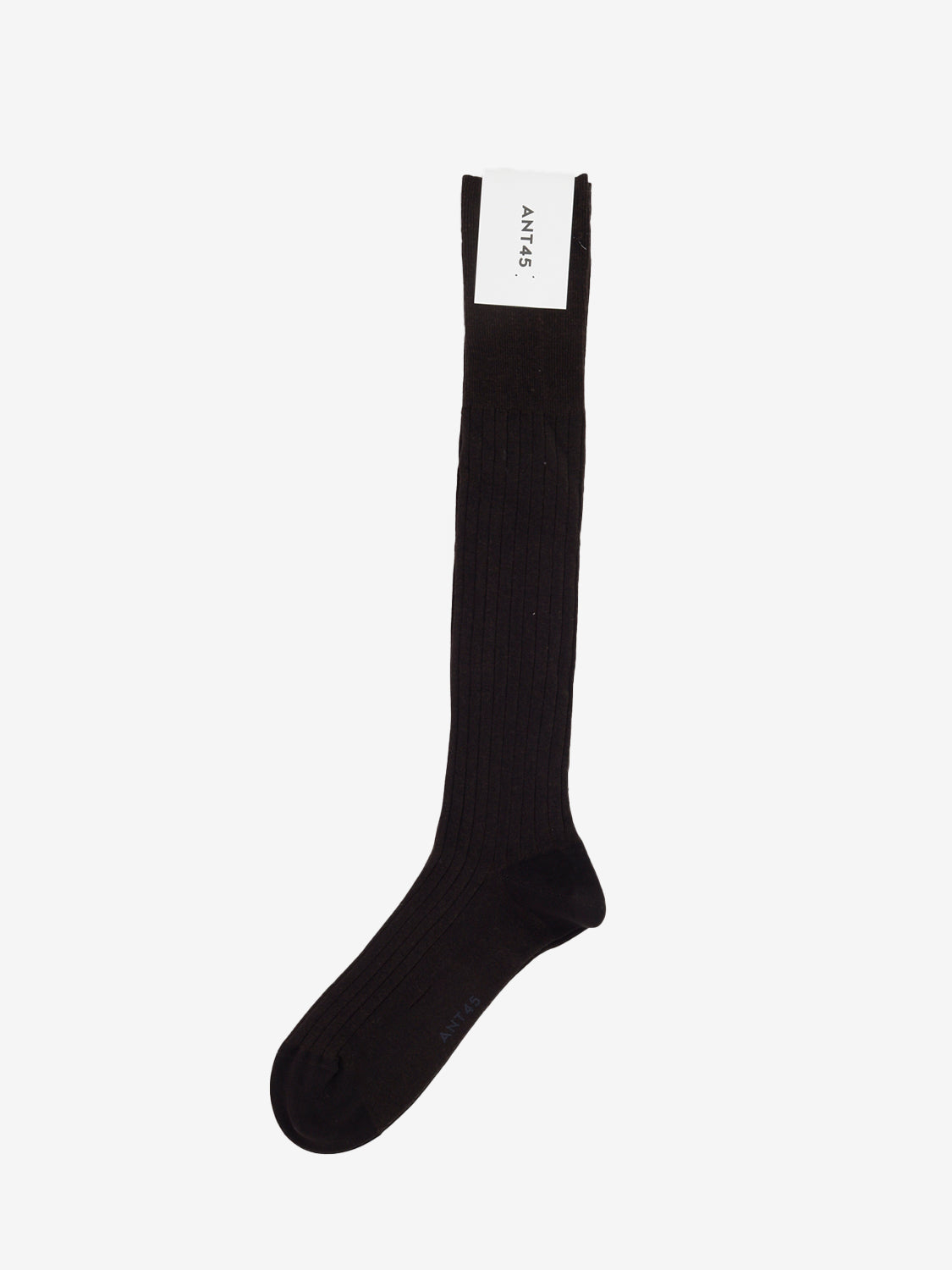 Brown cotton ribbed knee-high socks