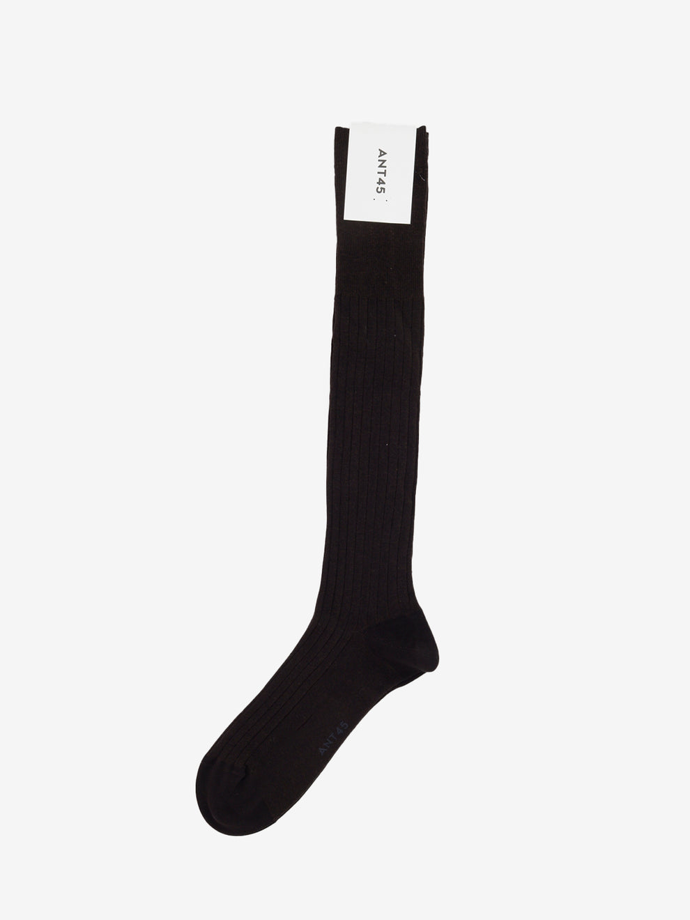 Brown cotton ribbed knee-high socks