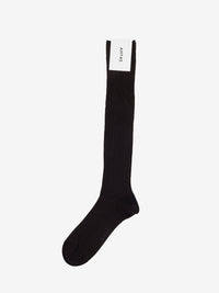 Brown cotton ribbed knee-high socks
