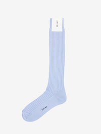Socks long light blue thread