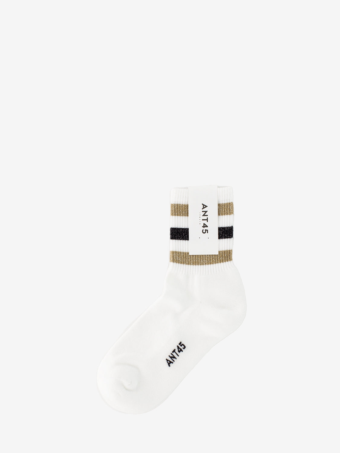 Calzini Lenox righe lurex bianco / beige