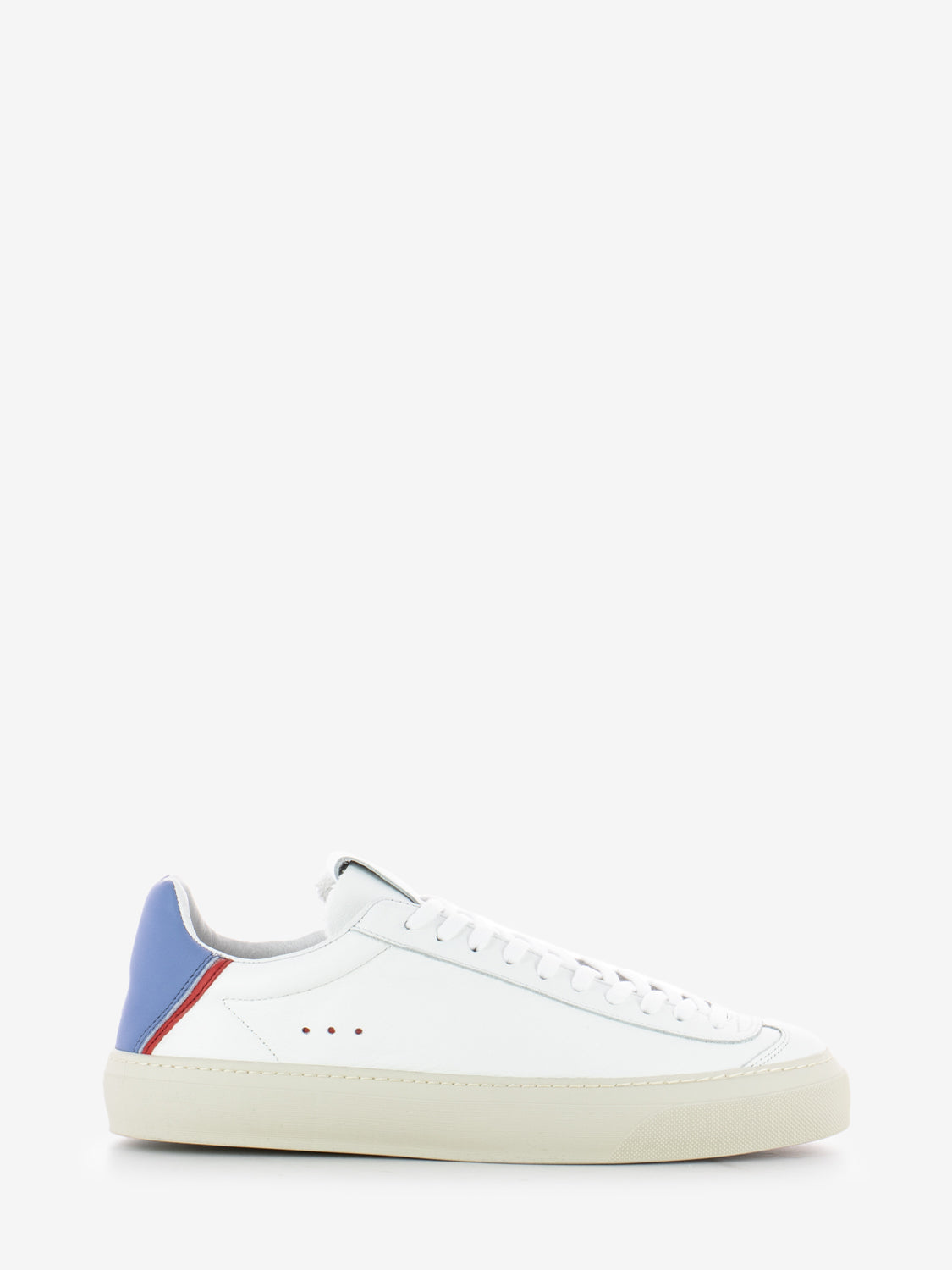 Sneakers in leather avio / red