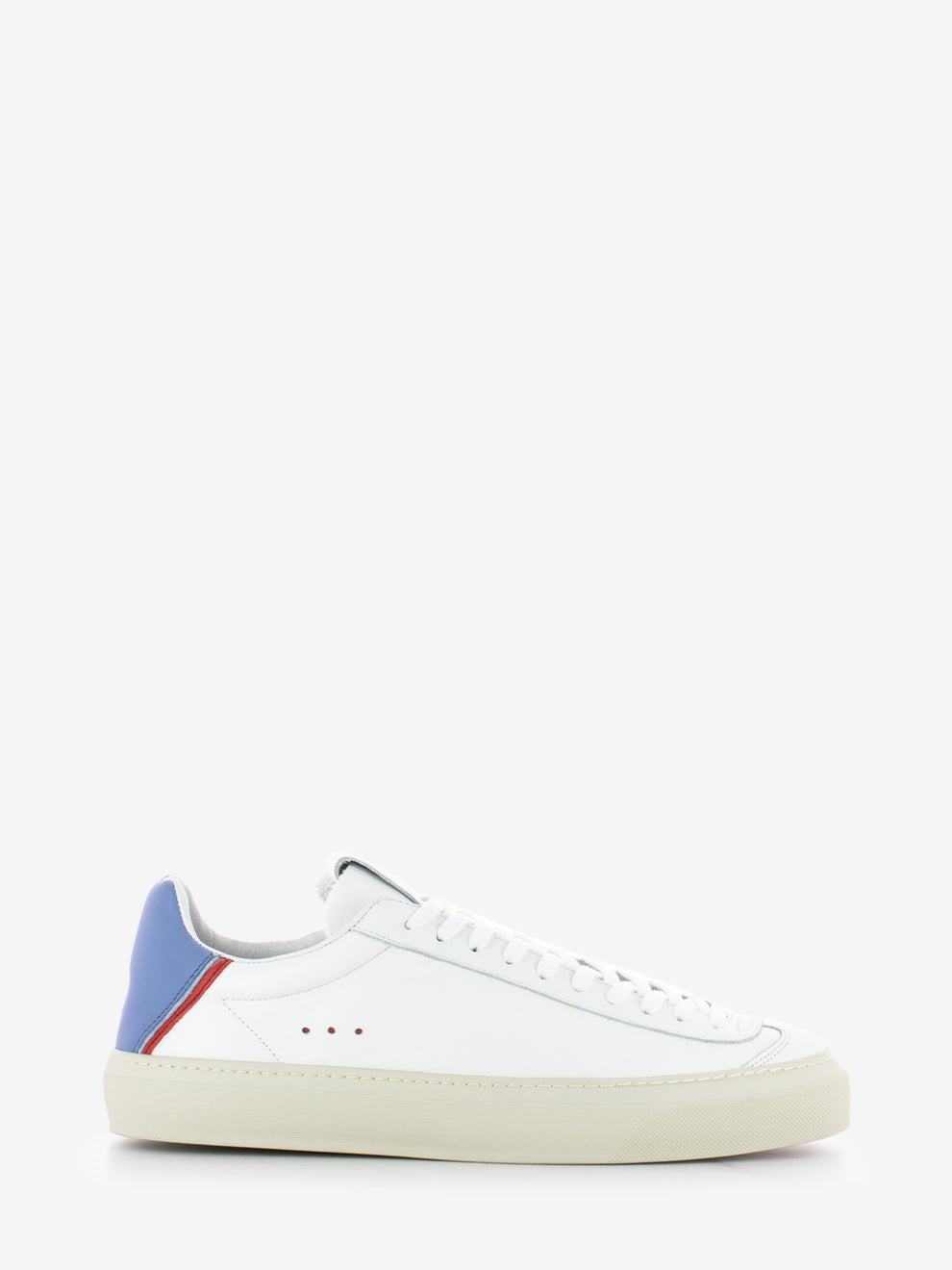 Sneakers in leather avio / red