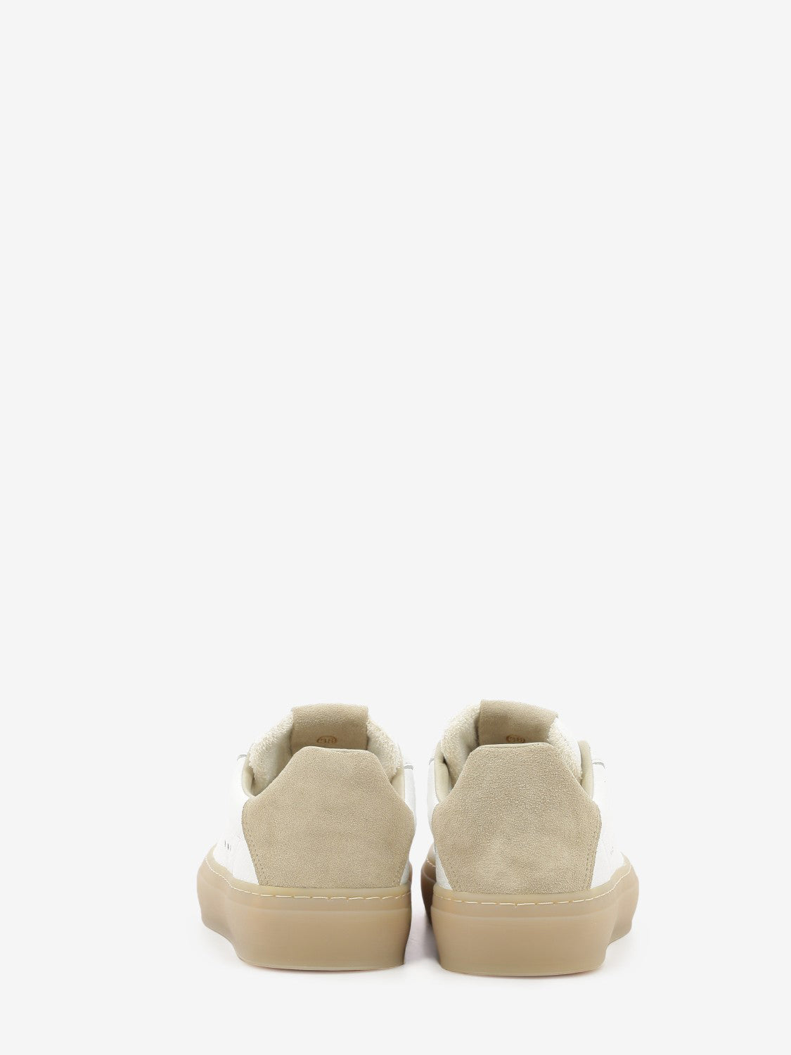 White / light honey leather sneakers