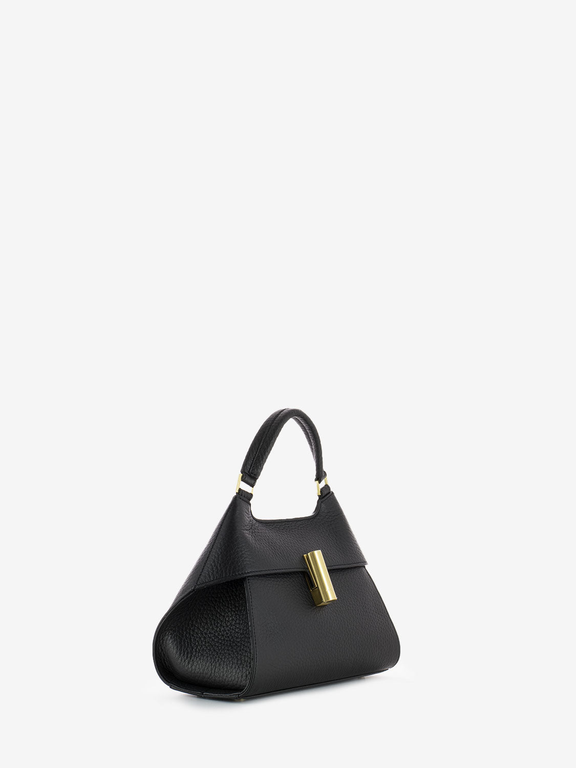 7431 small handbag in black leather