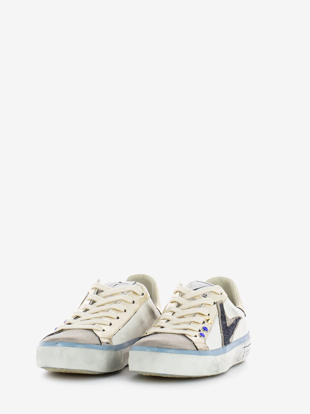 Sneakers Student #827  bianco / grigio / azzurro