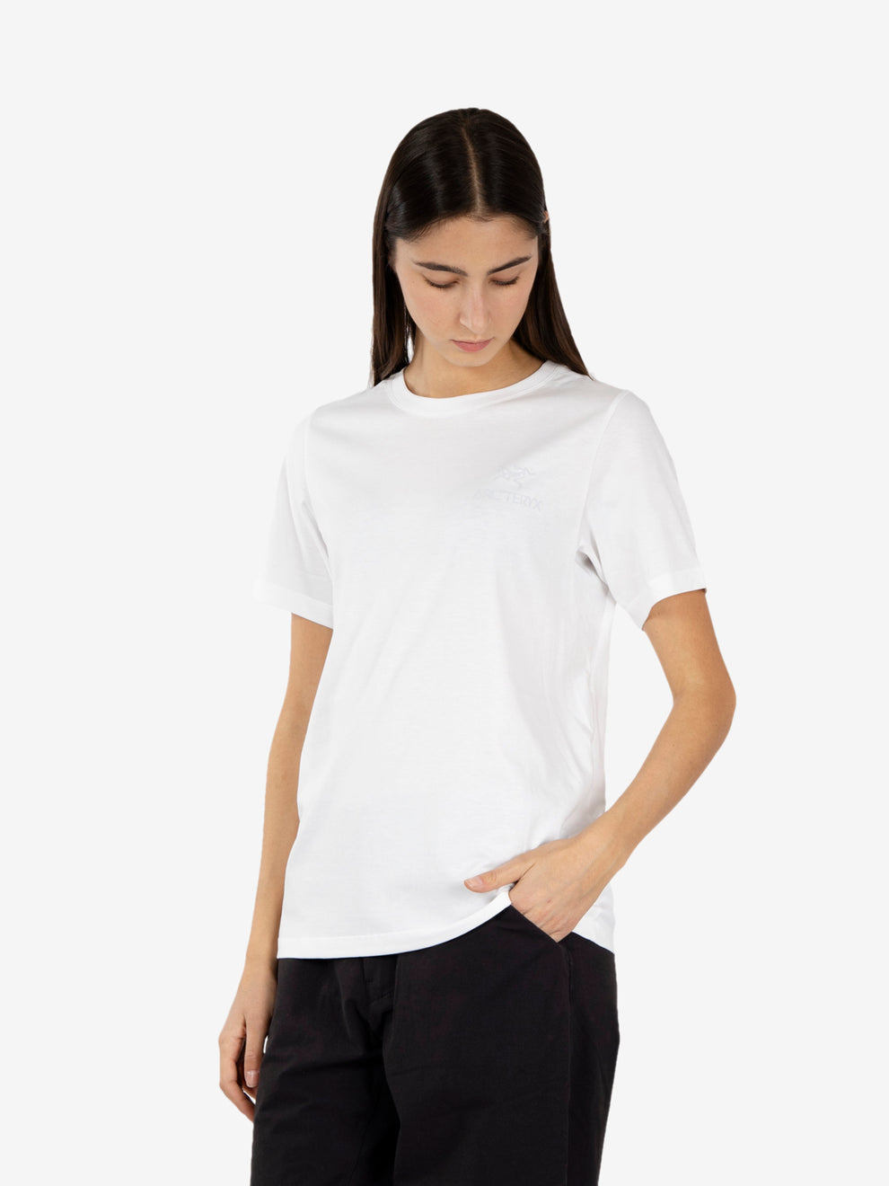 Kragg SL cotton emblem crew SS W white