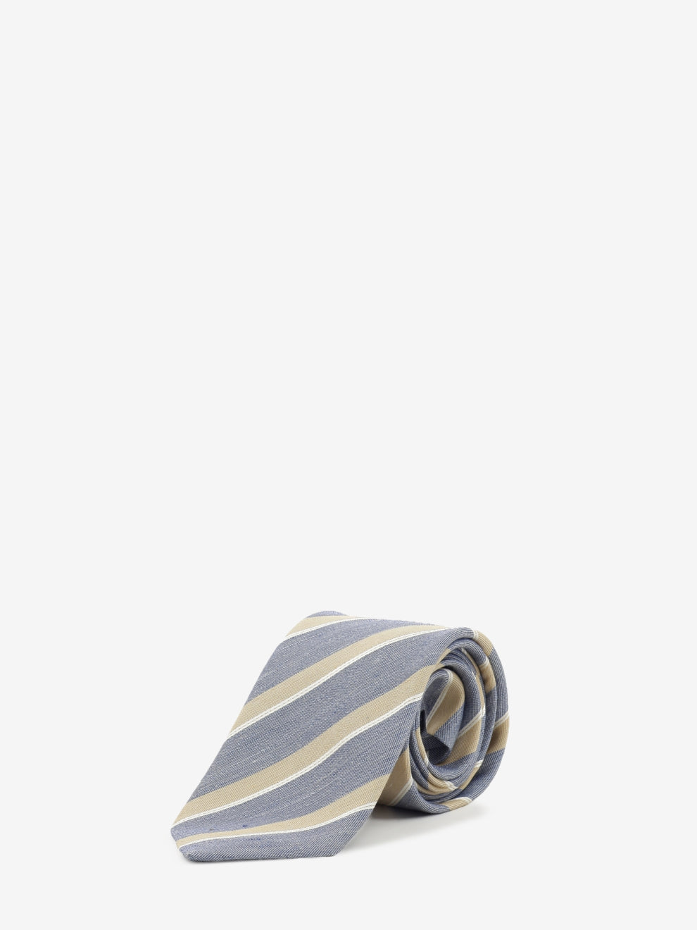 Blue / beige striped silk tie