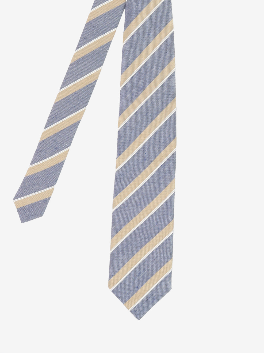 Blue / beige striped silk tie