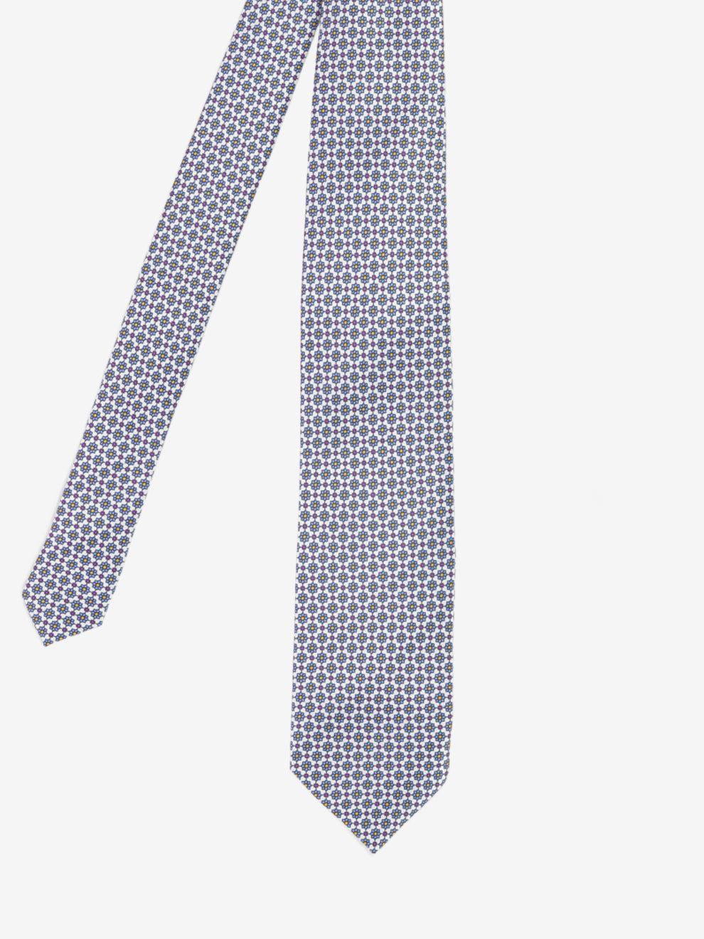 Blue floral silk tie
