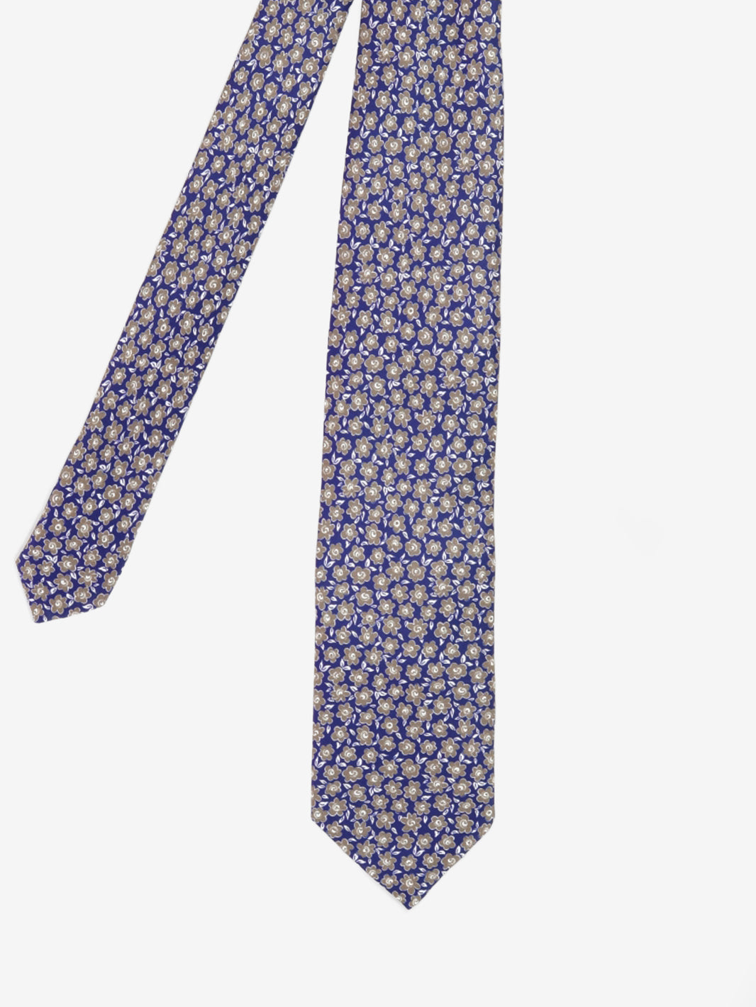 Cravatta in seta floreale blu