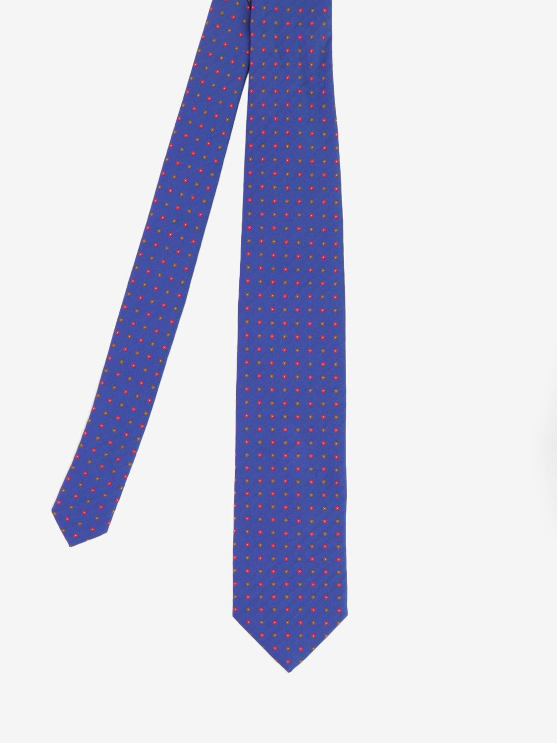 Blue micro-patterned silk tie