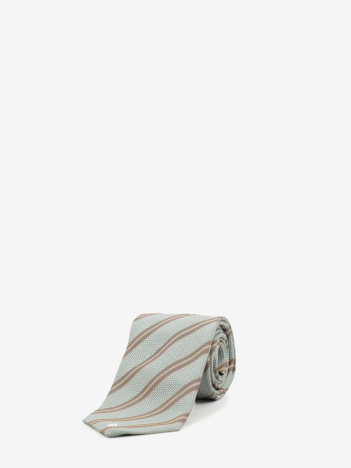 Green striped silk tie