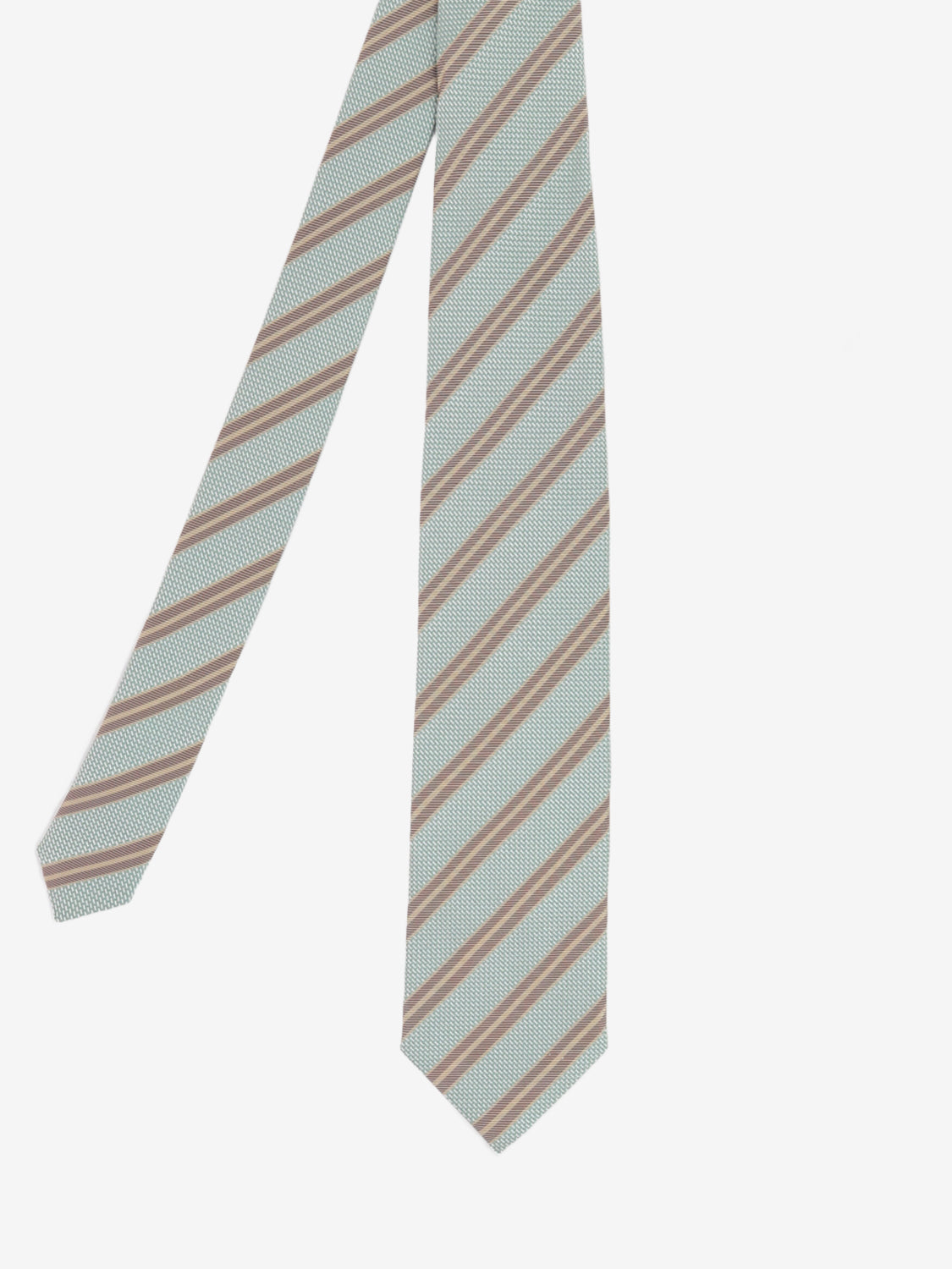 Green striped silk tie