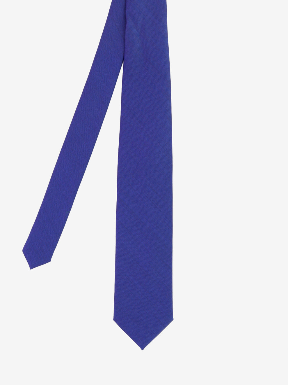 Sartorial blue wool and silk tie