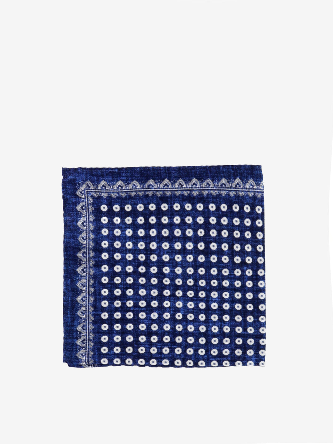 Silk clutch bag with blue fancy print