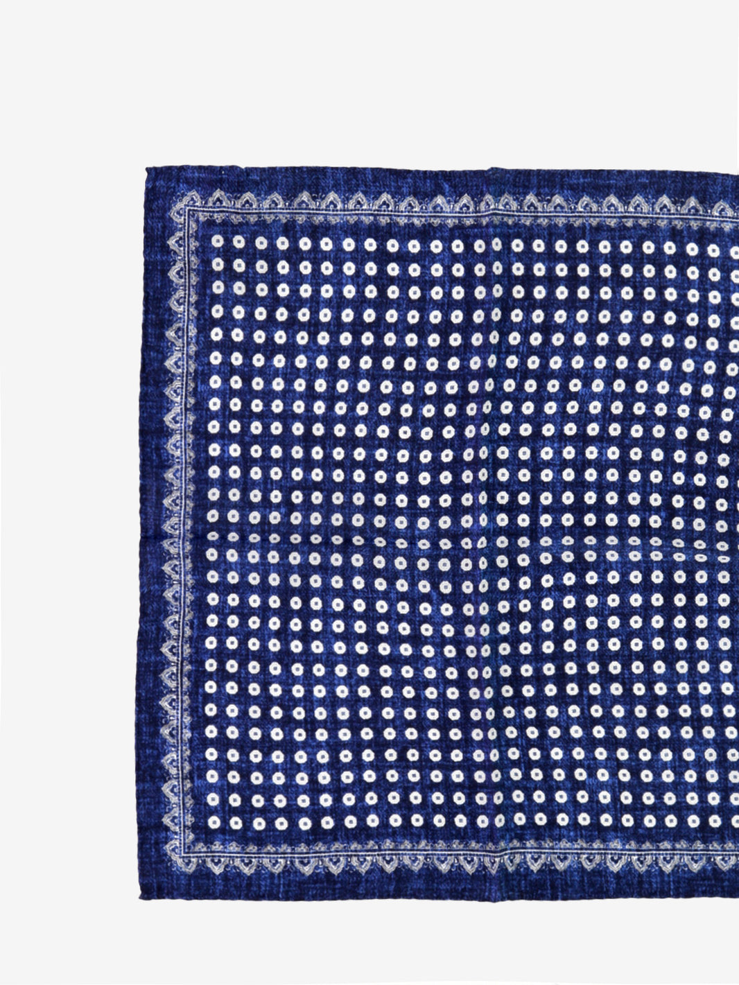 Silk clutch bag with blue fancy print