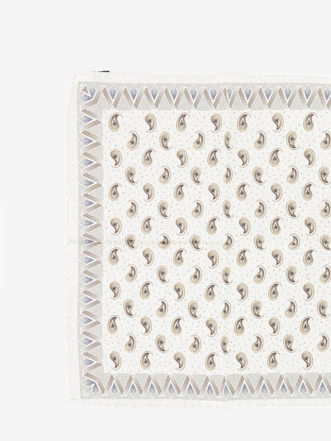 Double-sided silk pocket square white / multicolor
