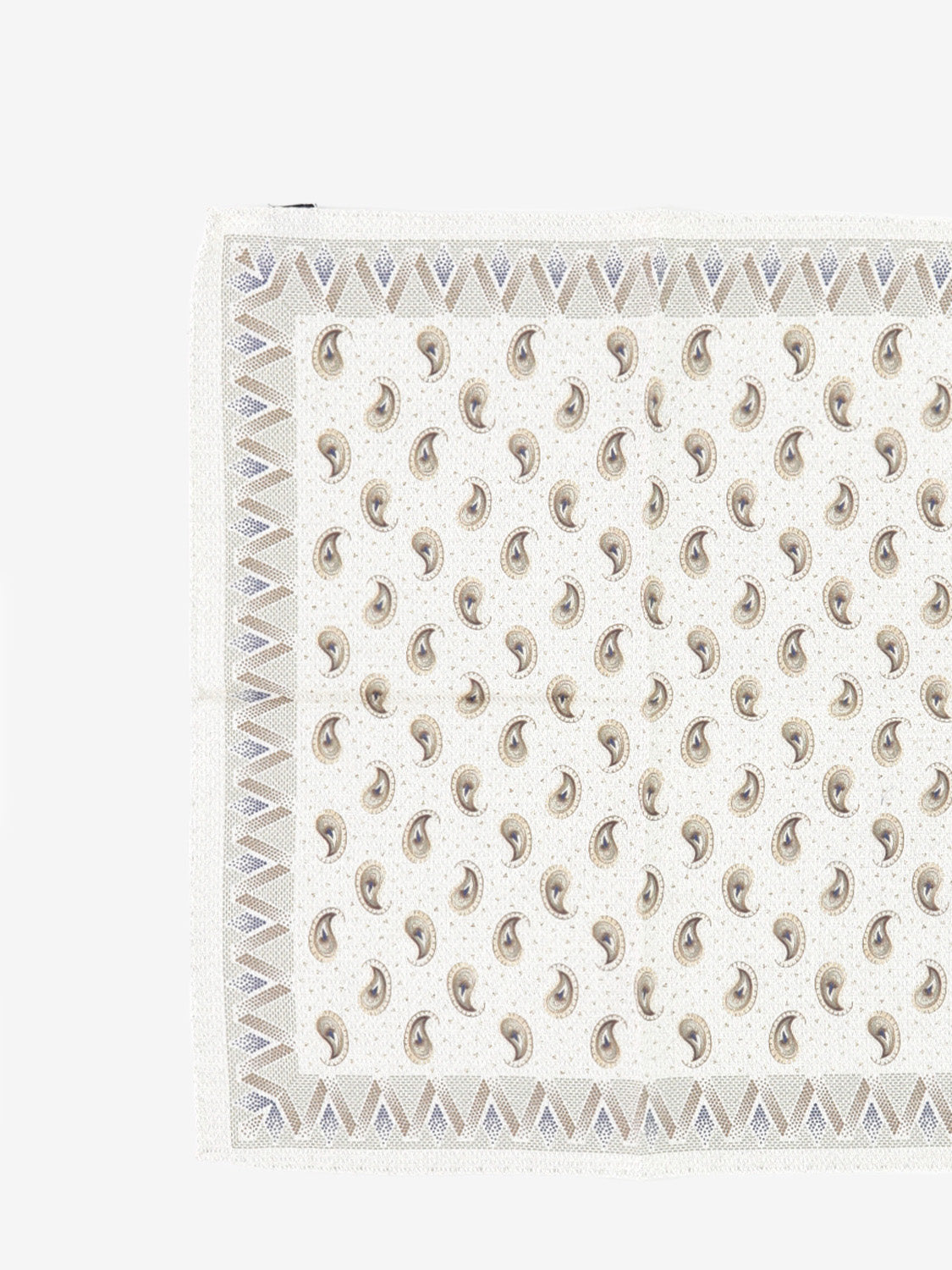 Double-sided silk pocket square white / multicolor