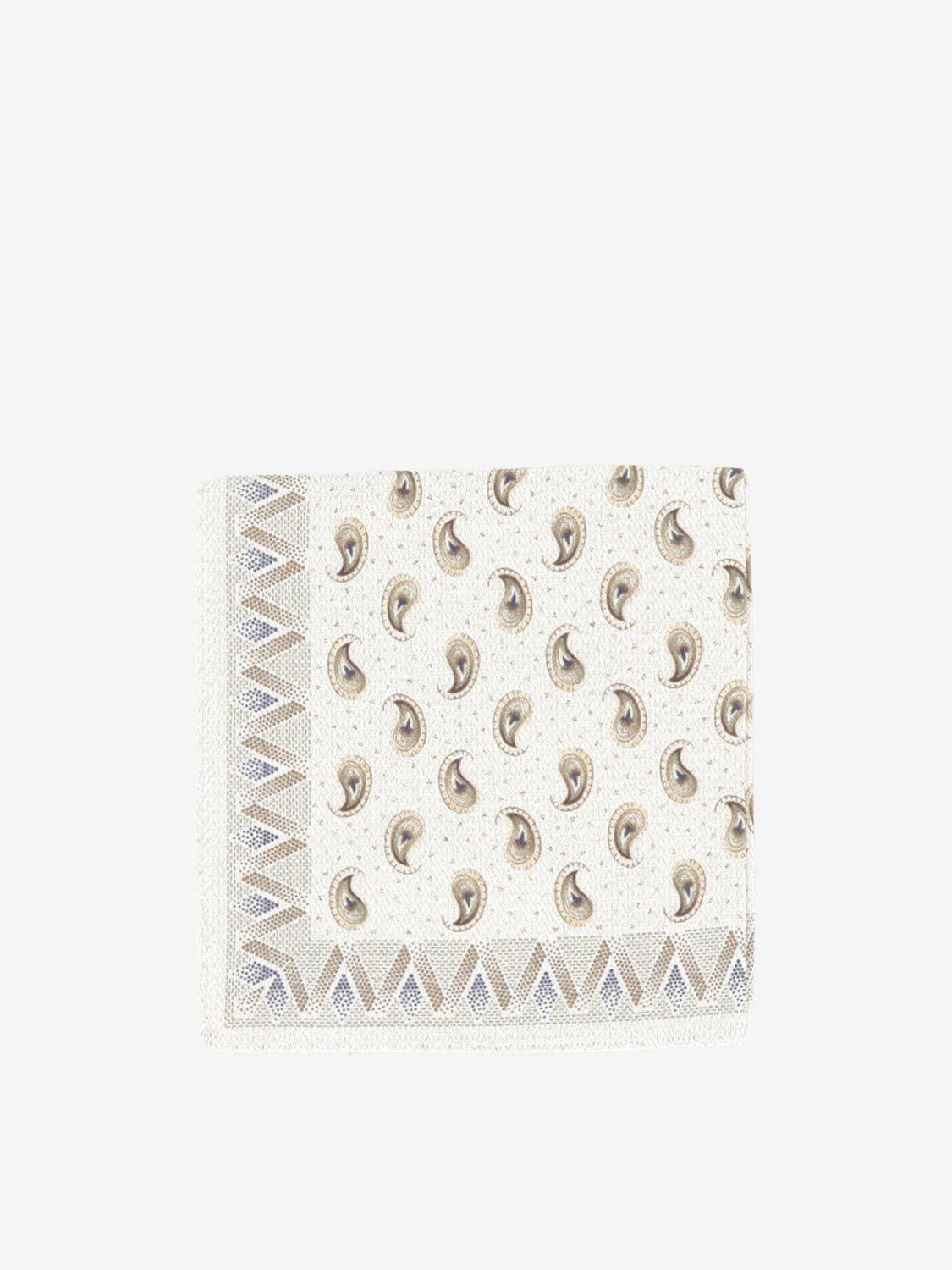Double-sided silk pocket square white / multicolor